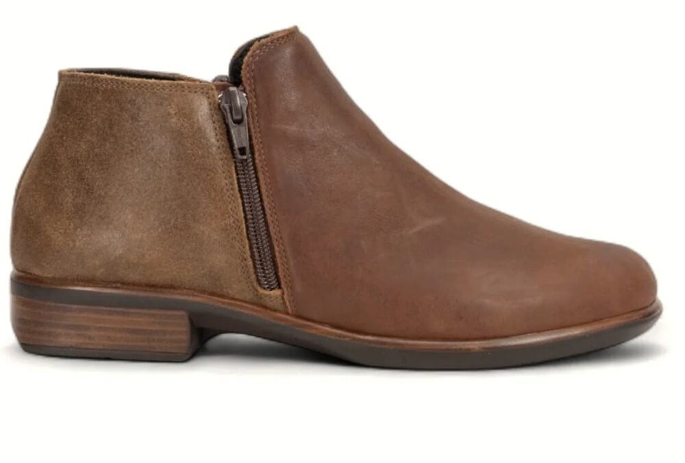 Naot Womens Helm Ankle Boots EU 36 US 5 Cognac Brown Leather Suede NIB